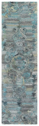 Safavieh Anatolia 2'-3" x 8'-0" Rug in Grey / Turquoise