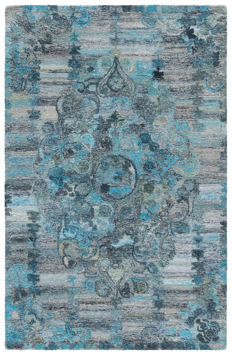 Safavieh Anatolia 4'-0" x 6'-0" Rug in Grey / Turquoise