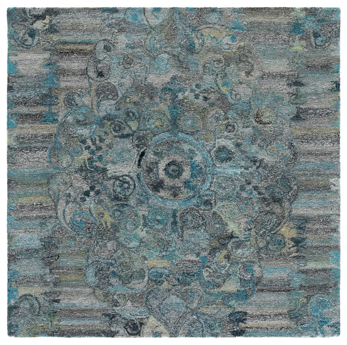 Safavieh Anatolia 6'-0" x 6'-0" Rug in Grey / Turquoise