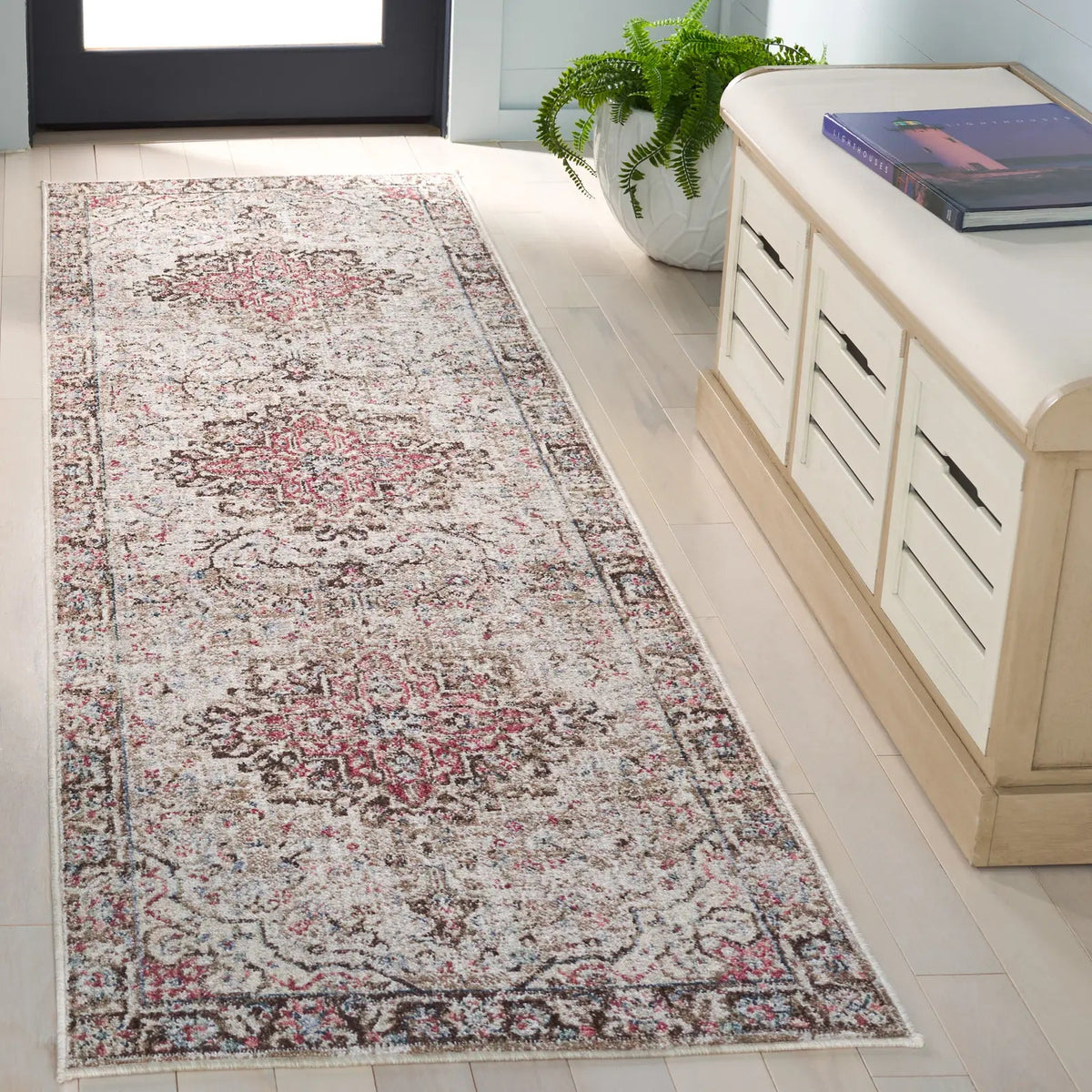 Safavieh Antique Patina 2'-4" x 8'-0" Rug in Beige / Brown