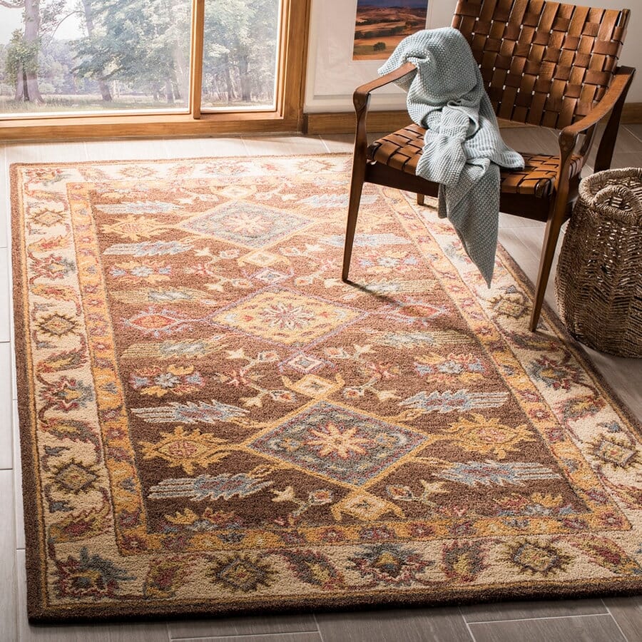 Safavieh Antiquity At502T Dark Brown / Ivory Rugs.