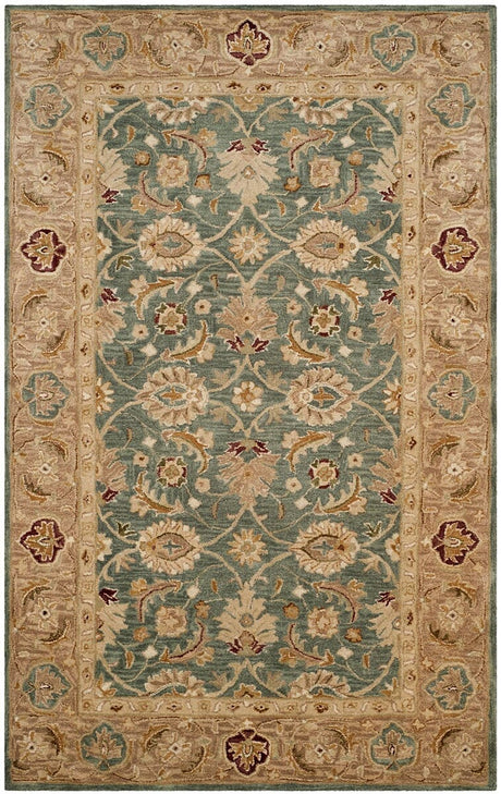 Safavieh Antiquity At849B Teal Blue / Taupe Rugs - Safavieh - at849b - 6sq