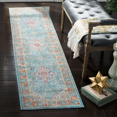 Safavieh Aria Ara100B Blue / Creme Rugs - Safavieh - ara100b - 6sq