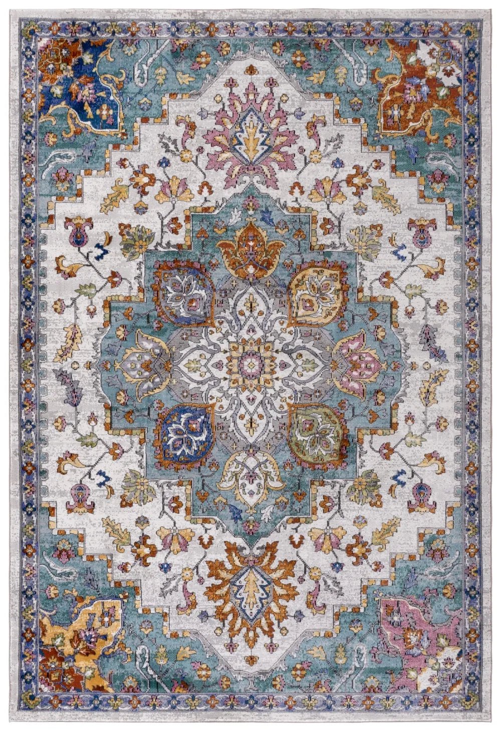 Safavieh Aria 5'-0" x 6'-7" Rug in Ivory / Turquoise