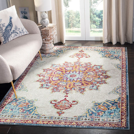 Safavieh Aria Ara103A Ivory / Navy Rugs - Safavieh - ara103a - 3