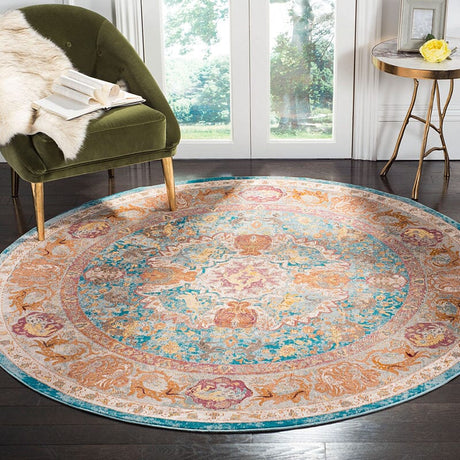 Safavieh Aria Ara120B Blue / Orange Rugs - Safavieh - ara120b - 6r