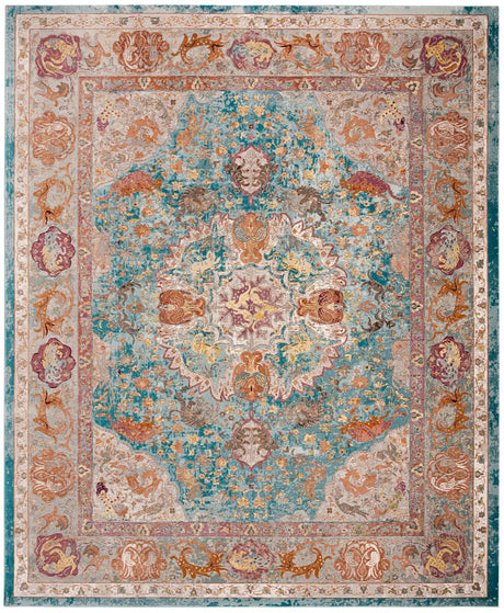 Safavieh Aria Ara120B Blue / Orange Rugs - Safavieh - ara120b - 6r