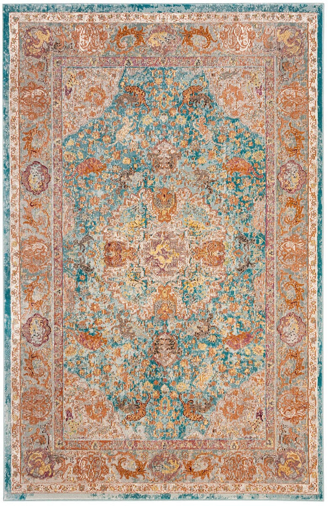 Safavieh Aria Ara120B Blue / Orange Rugs.