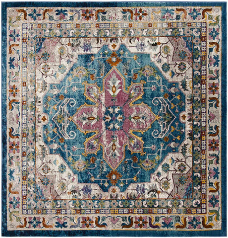 Safavieh Aria Ara160B Blue / Creme Rugs - Safavieh - ara160b - 6sq