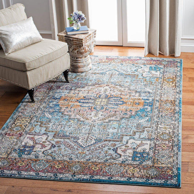 Safavieh Aria Ara191K Turquoise/Light Orange Rugs.