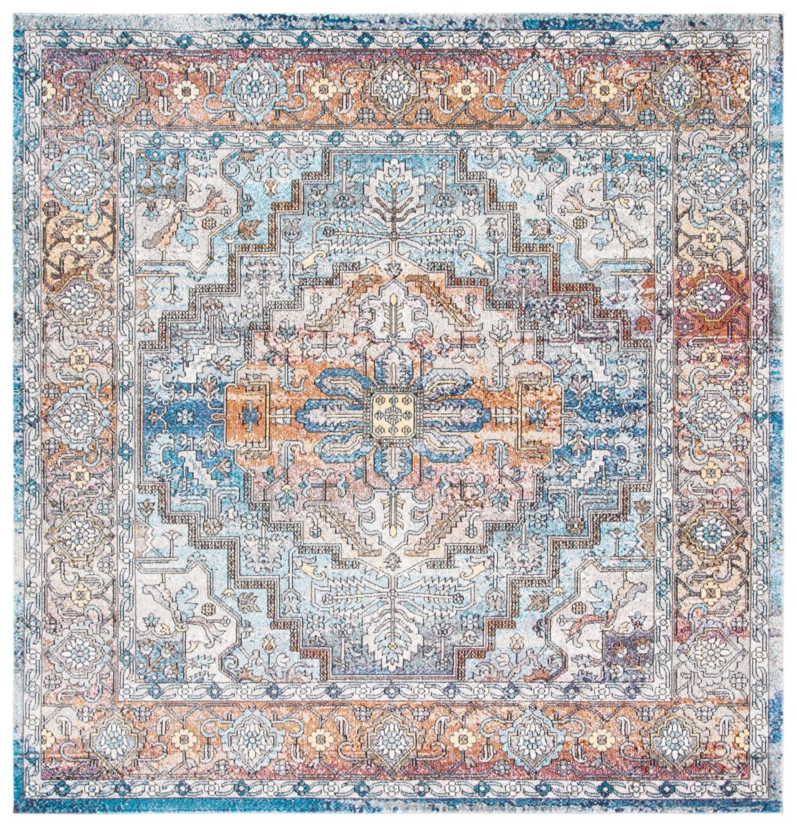 Safavieh Aria Ara191K Turquoise/Light Orange Rugs.