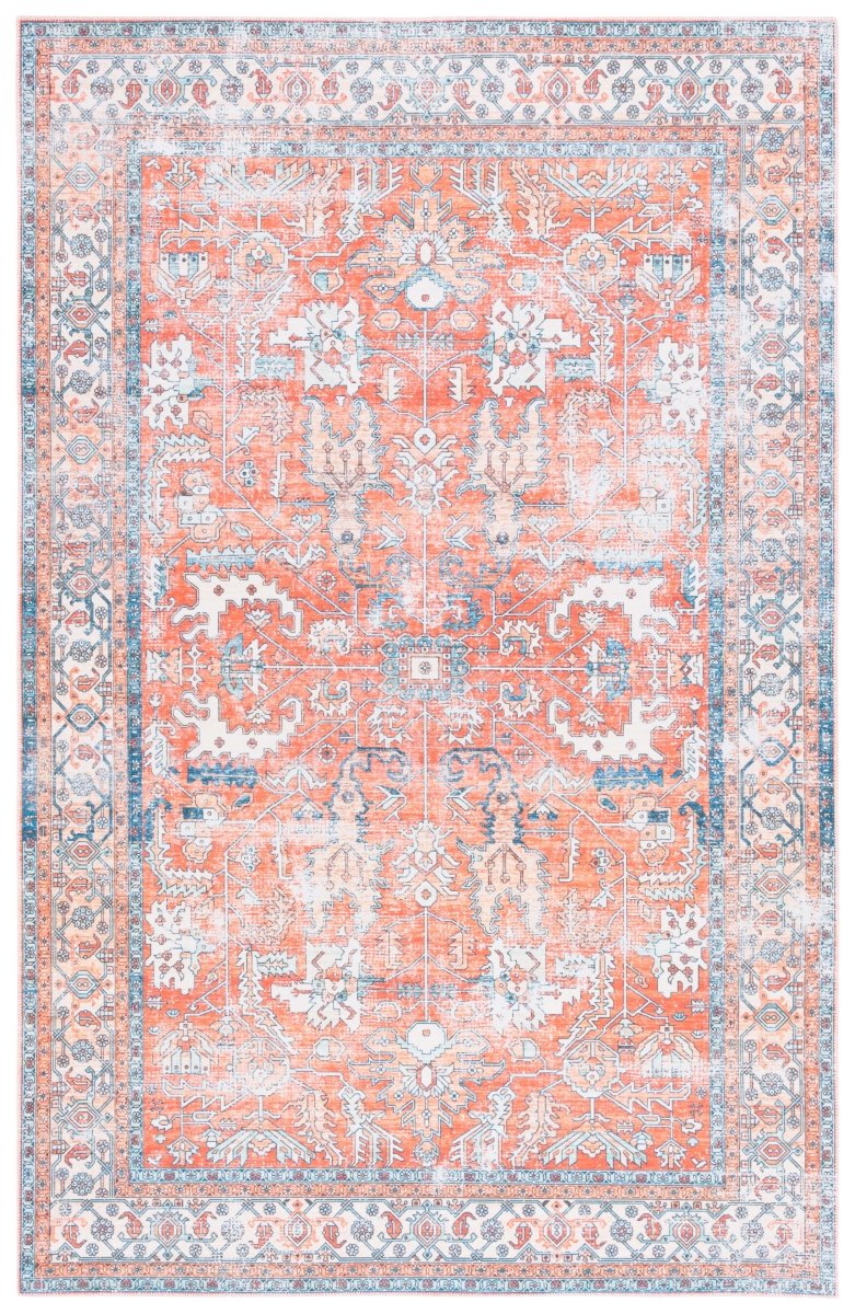 Safavieh Arizona Arz119P Rust/Aqua Rug.