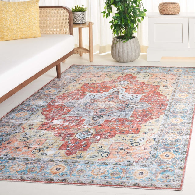 Safavieh Arizona Arz126Q Rust/Aqua Rug.