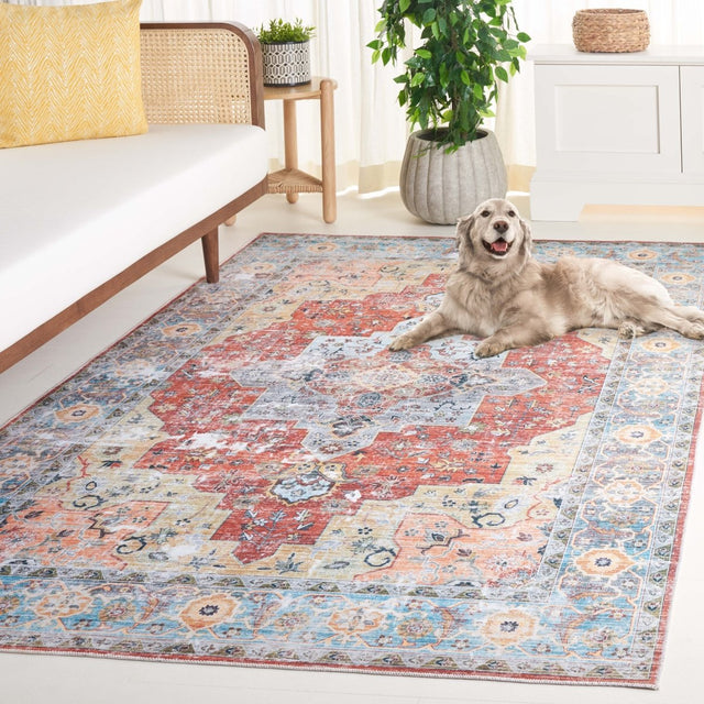 Safavieh Arizona Arz126Q Rust/Aqua Rug.