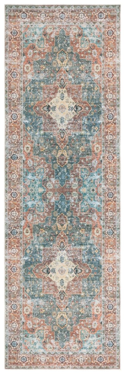 Safavieh Arizona Arz126R Rust/Blue Green Rug.