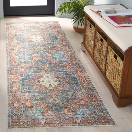 Safavieh Arizona Arz126R Rust/Blue Green Rug.