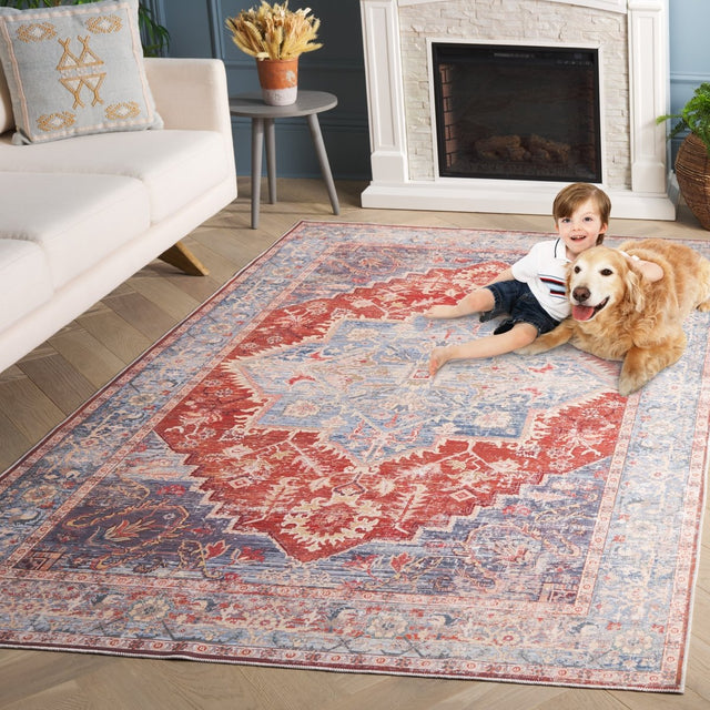 Safavieh Arizona Arz137M Light Blue/Rust Rug.