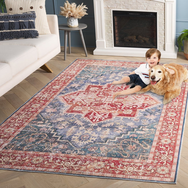 Safavieh Arizona Arz137N Blue Green/Rust Rug.