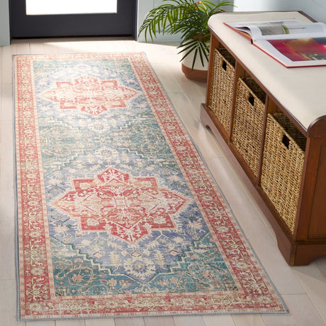 Safavieh Arizona Arz137N Blue Green/Rust Rug.