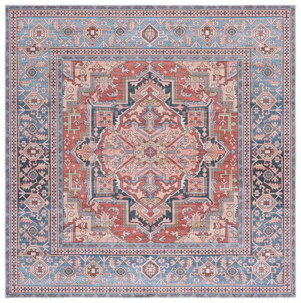Safavieh Arizona 6'-0" x 6'-0" Rug in Rust / Blue