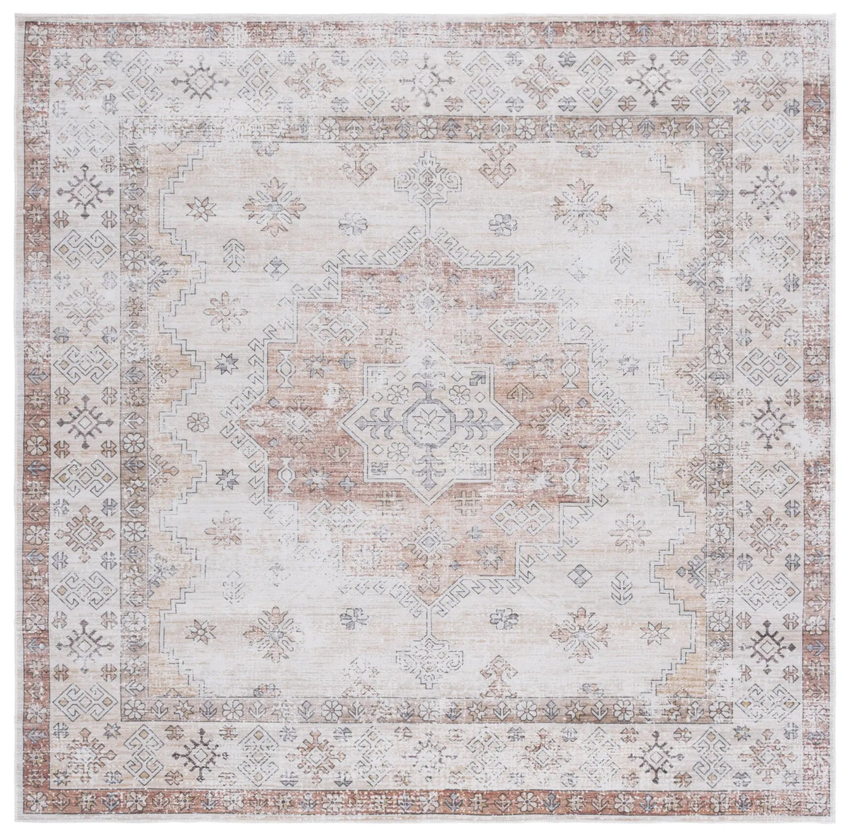 Safavieh Arizona 6'-0" x 6'-0" Rug in Beige / Rust