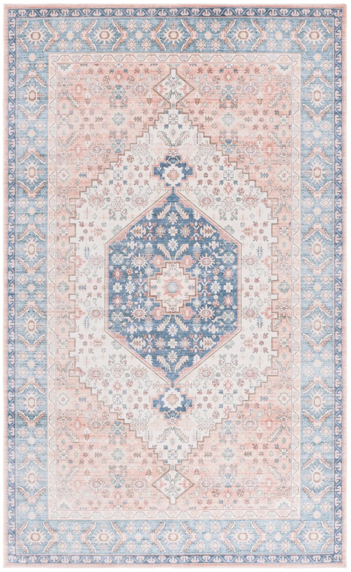 Safavieh Arizona 4'-0" x 6'-0" Rug in Rust / Aqua