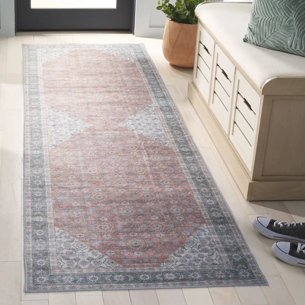 Safavieh Arizona 2'-6" x 8'-0" Rug in Rust / Olive