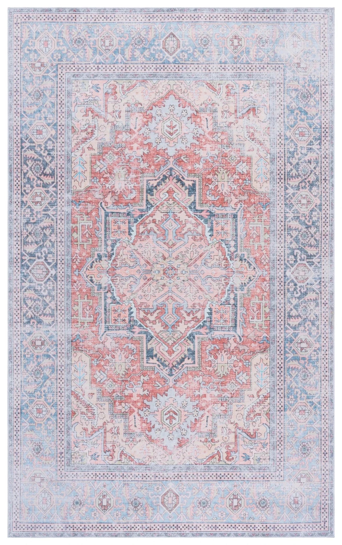 Safavieh Arizona 4'-0" x 6'-0" Rug in Rust / Blue