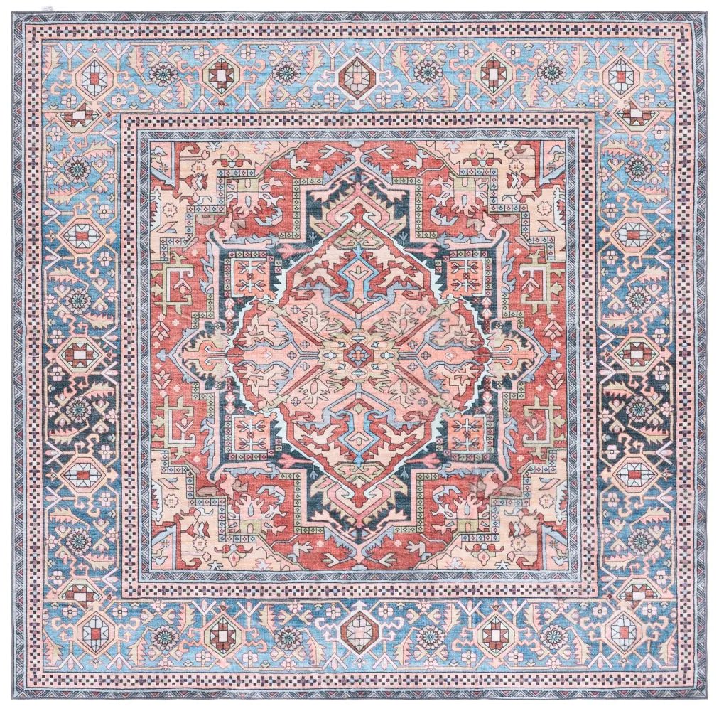 Safavieh Arizona 6'-0" x 6'-0" Rug in Rust / Blue