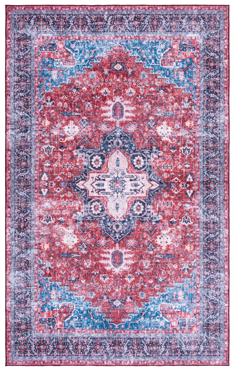 Safavieh Arizona 4'-0" x 6'-0" Rug in Red / Navy