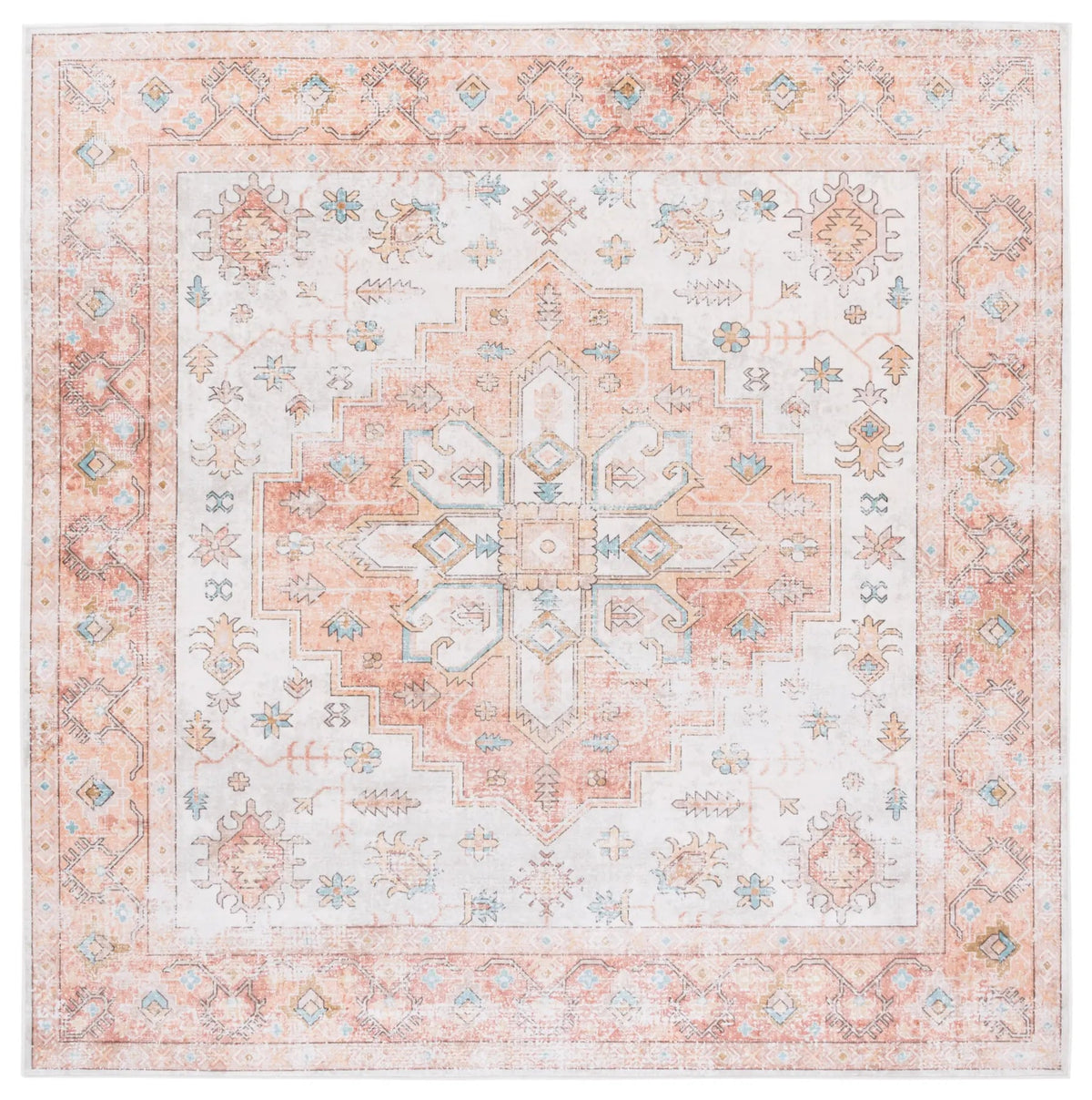 Safavieh Arizona 6'-0" x 6'-0" Rug in Beige / Rust