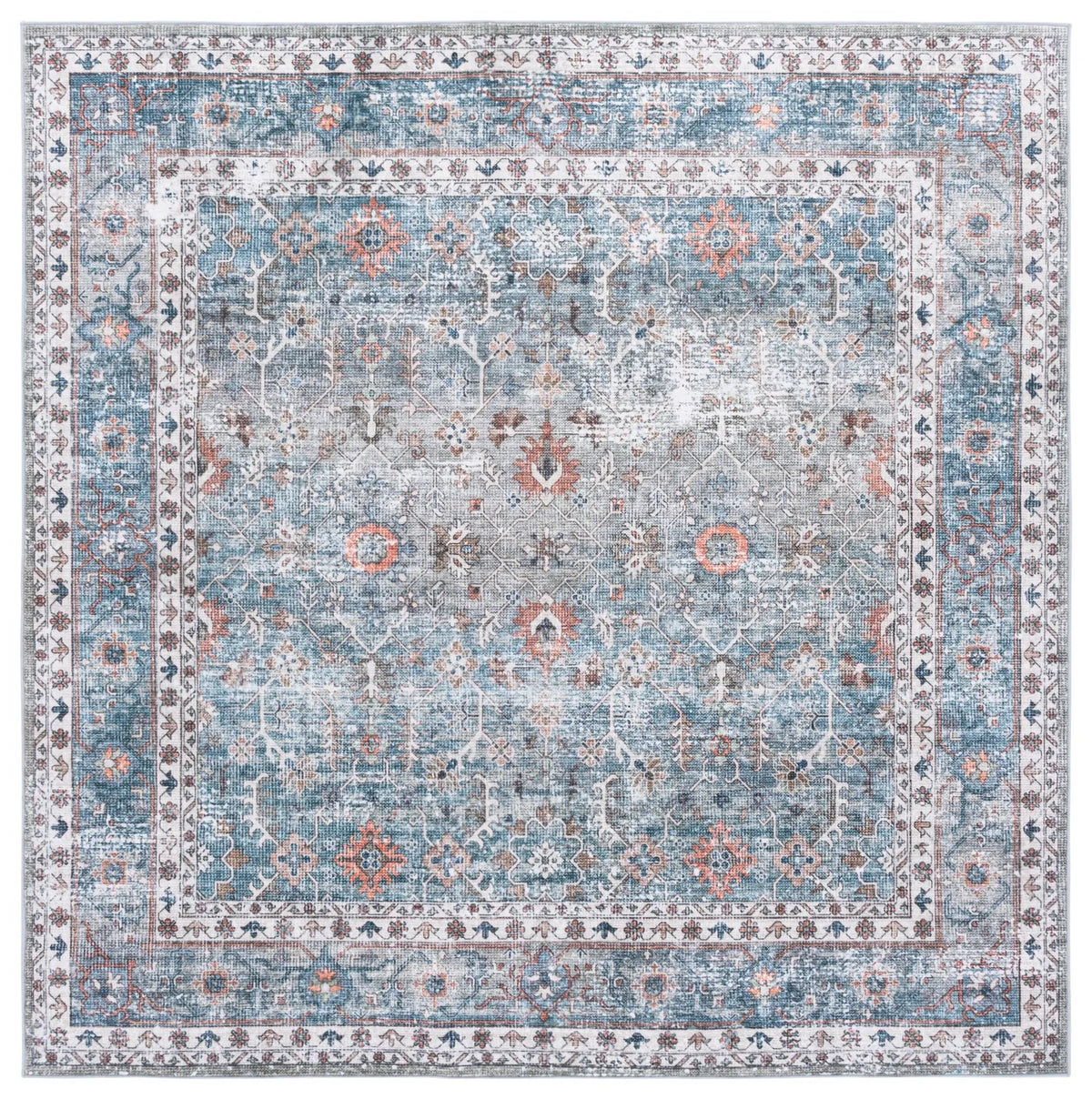 Safavieh Arizona 6'-0" x 6'-0" Rug in Teal / Beige