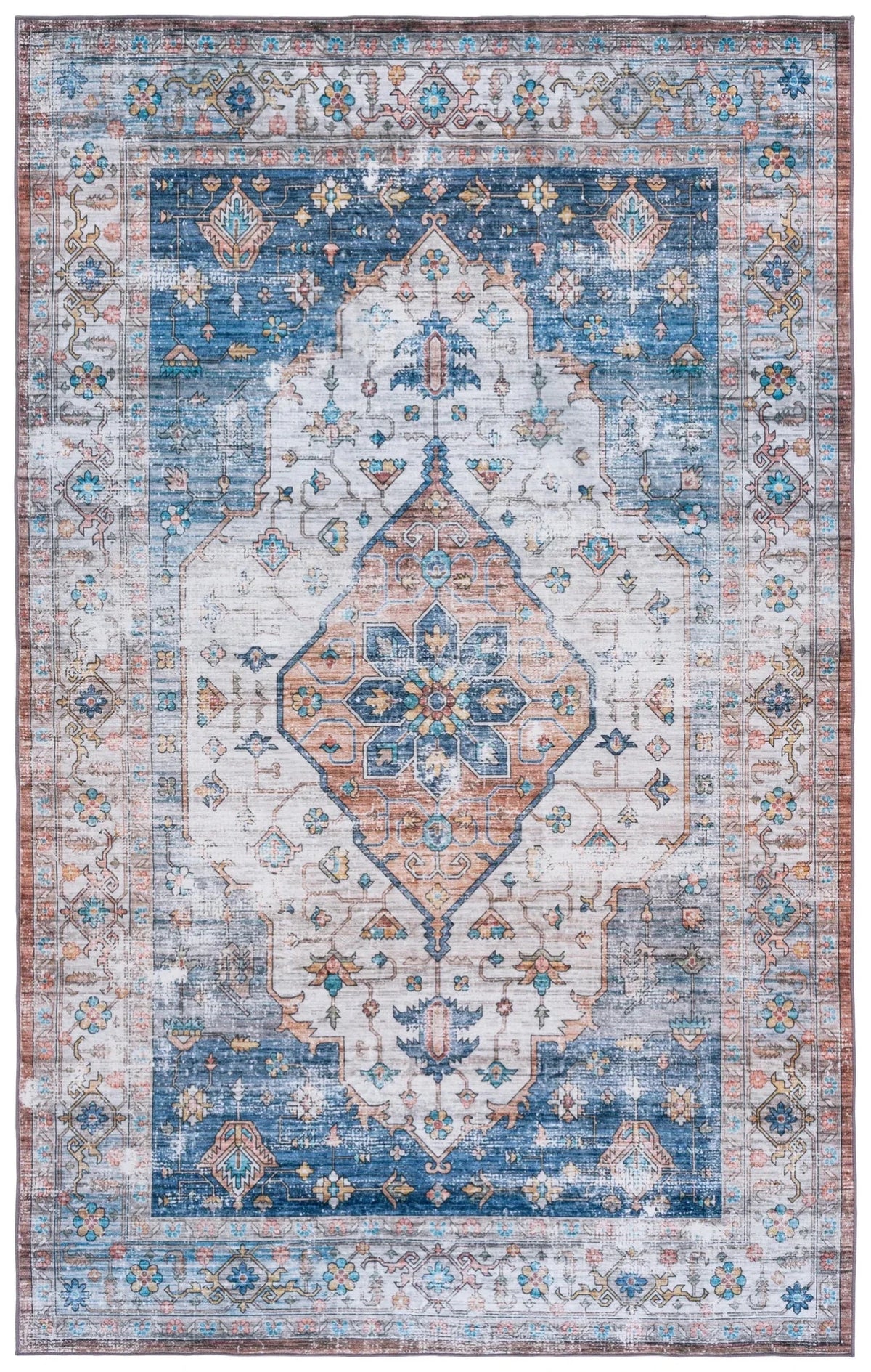 Safavieh Arizona 4'-0" x 6'-0" Rug in Light Brown / Blue
