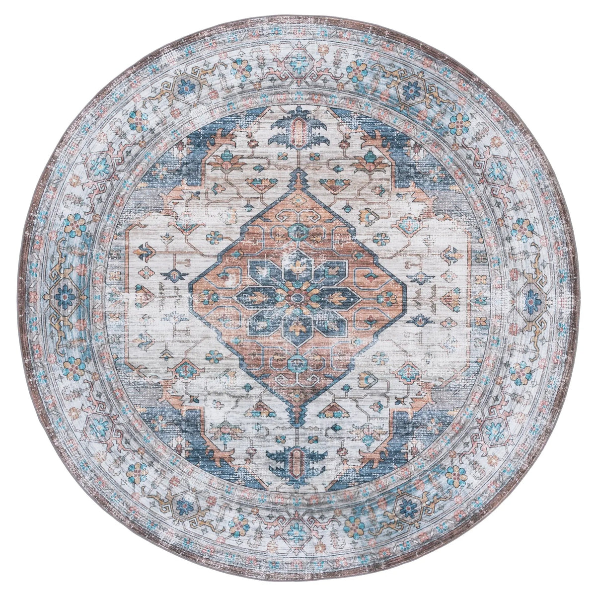 Safavieh Arizona 6'-0" x 6'-0" Rug in Light Brown / Blue