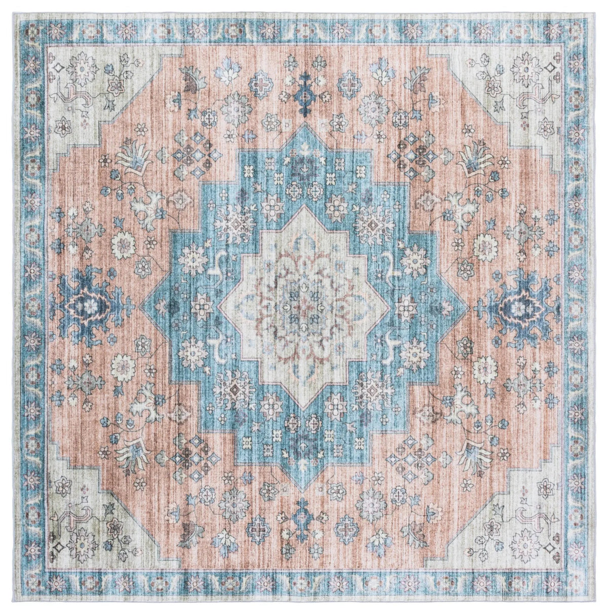 Safavieh Arizona 6'-0" x 6'-0" Rug in Light Brown / Teal
