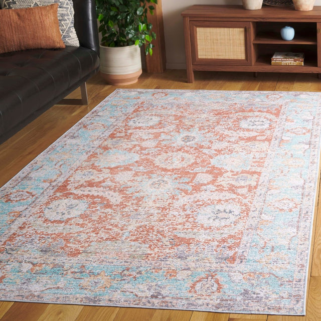 Safavieh Arizona Arz908K Turquoise/Rust Rug.