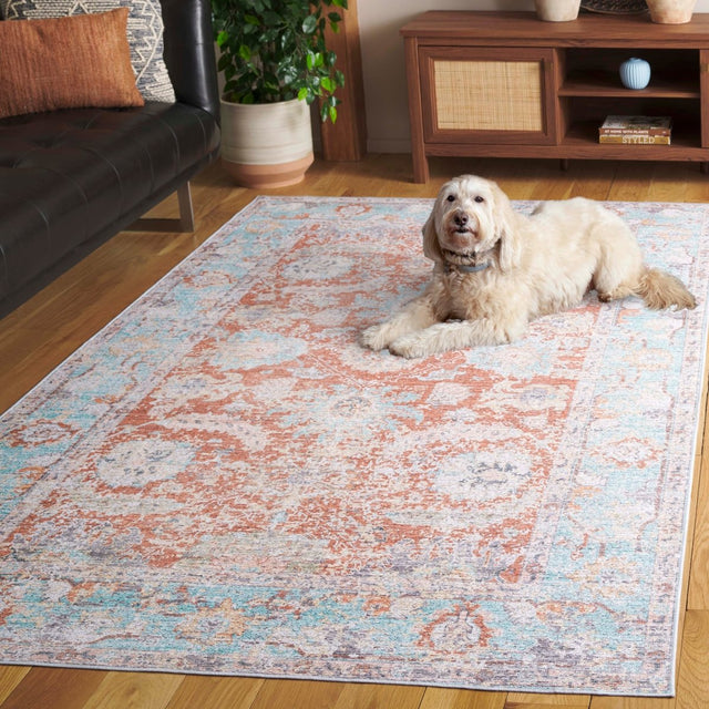 Safavieh Arizona Arz908K Turquoise/Rust Rug.