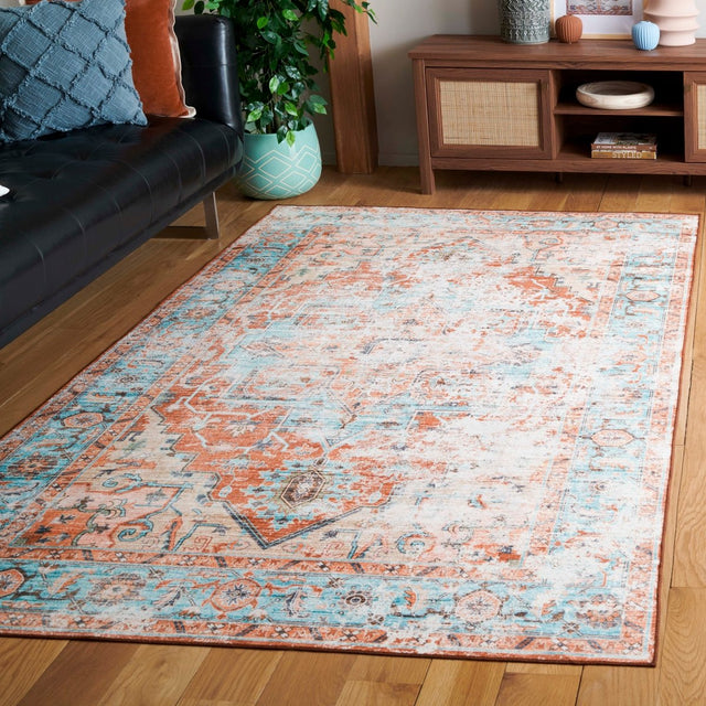 Safavieh Arizona Arz928K Turquoise/Rust Rug.