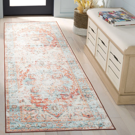 Safavieh Arizona Arz928K Turquoise/Rust Rug.