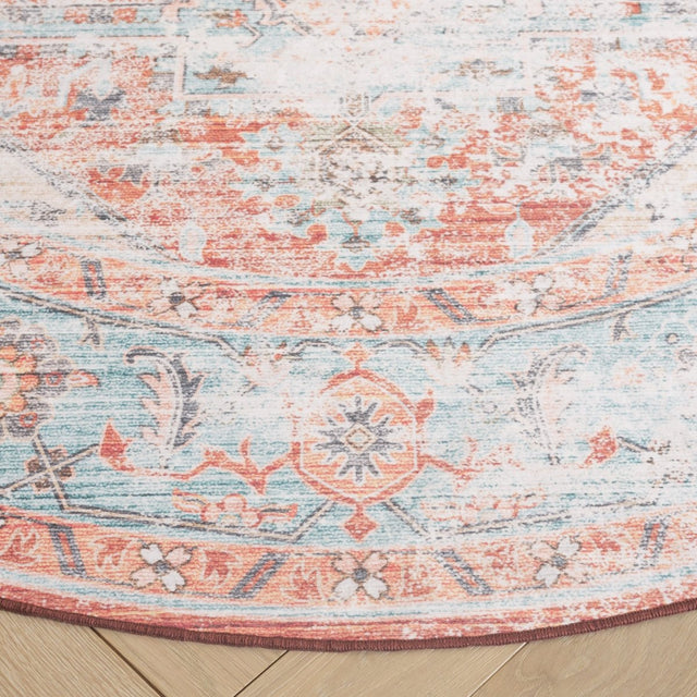 Safavieh Arizona Arz928K Turquoise/Rust Rug.