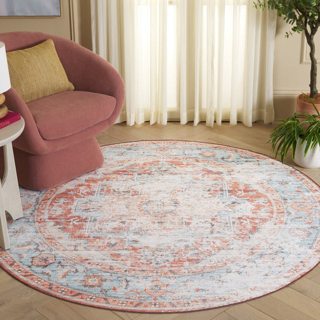 Safavieh Arizona Arz928K Turquoise/Rust Rug.