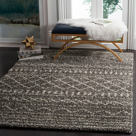 Safavieh Arizona Shag Asg741B Brown/Ivory Rug.