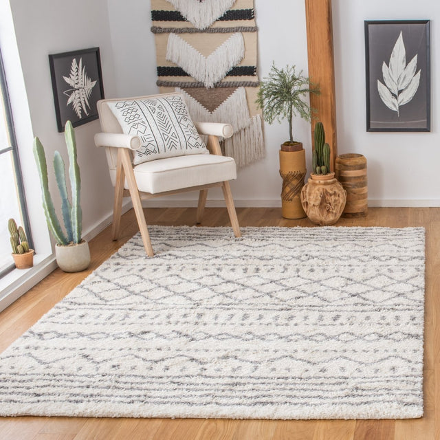 Safavieh Arizona Shag Asg741F Ivory/Grey Rug.