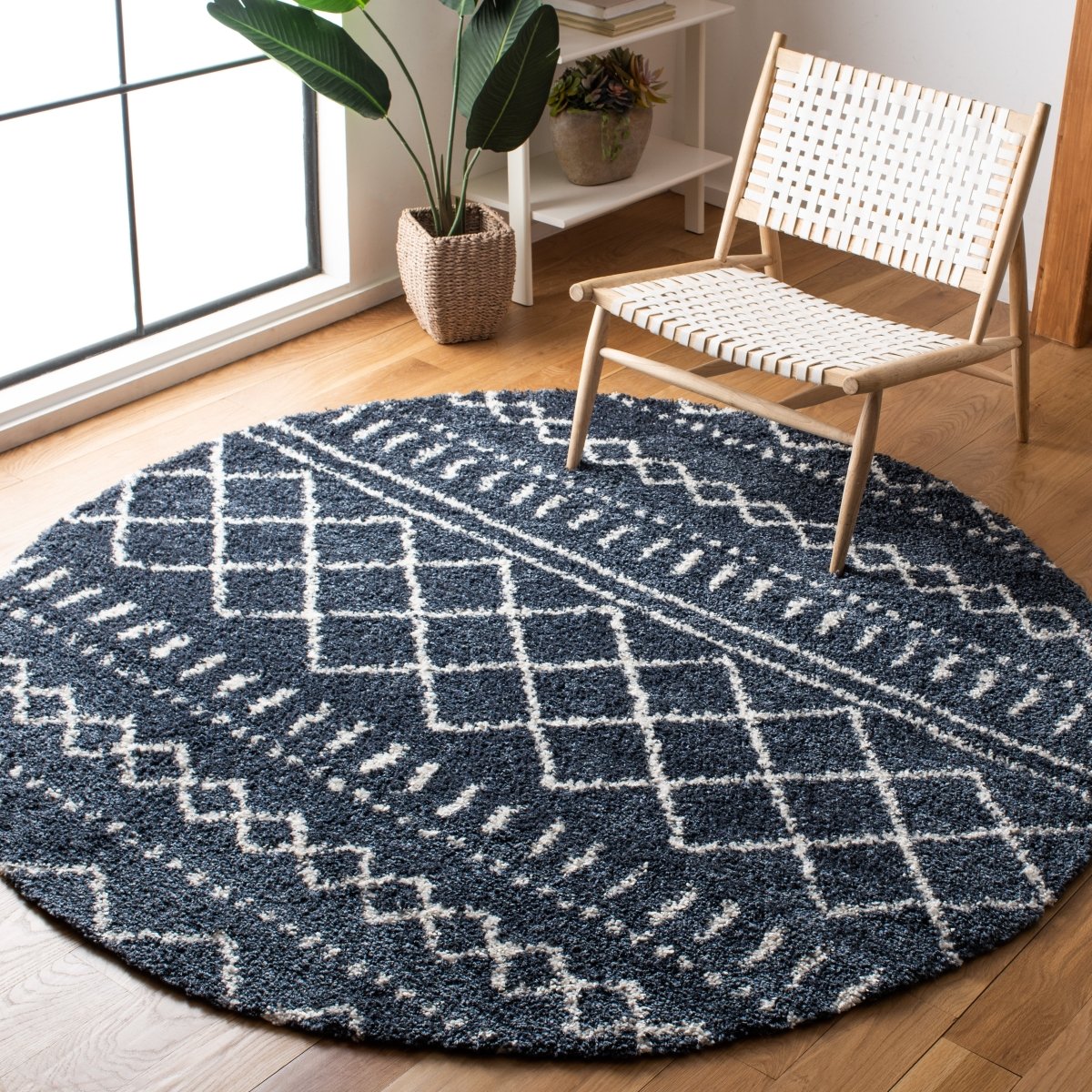 Safavieh Arizona Shag Asg741L Slate Blue/Ivory Rugs.