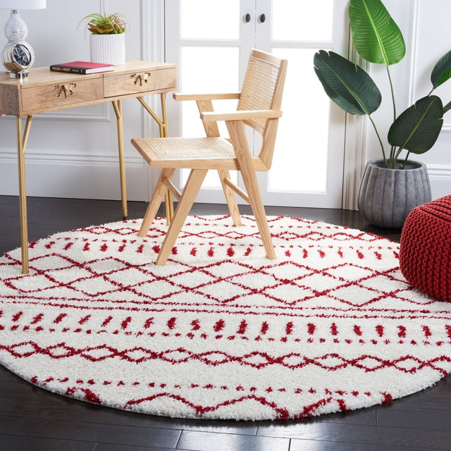 Safavieh Arizona Shag Asg741P Ivory/Red Rugs.