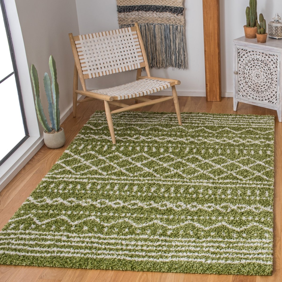 Safavieh Arizona Shag Asg741X Green/Ivory Rugs.