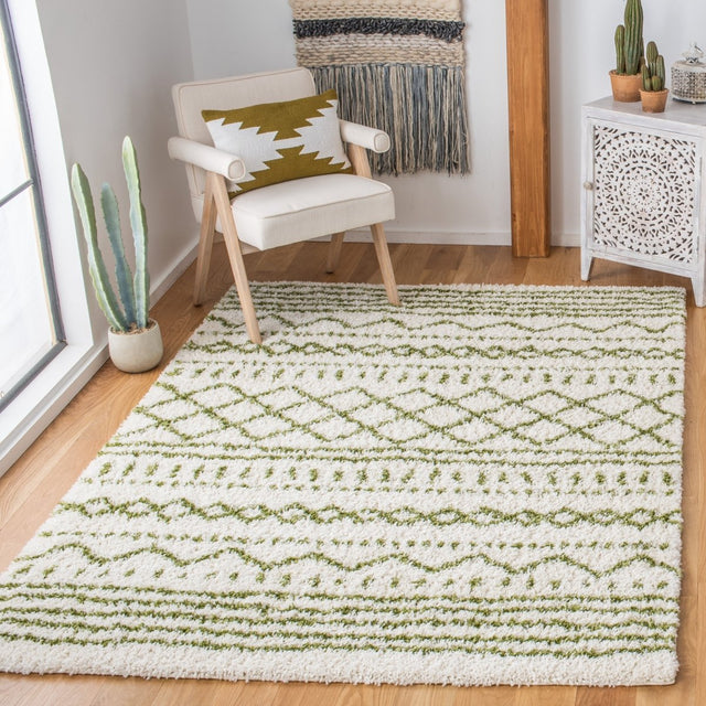 Safavieh Arizona Shag Asg741Y Ivory/Green Rugs.