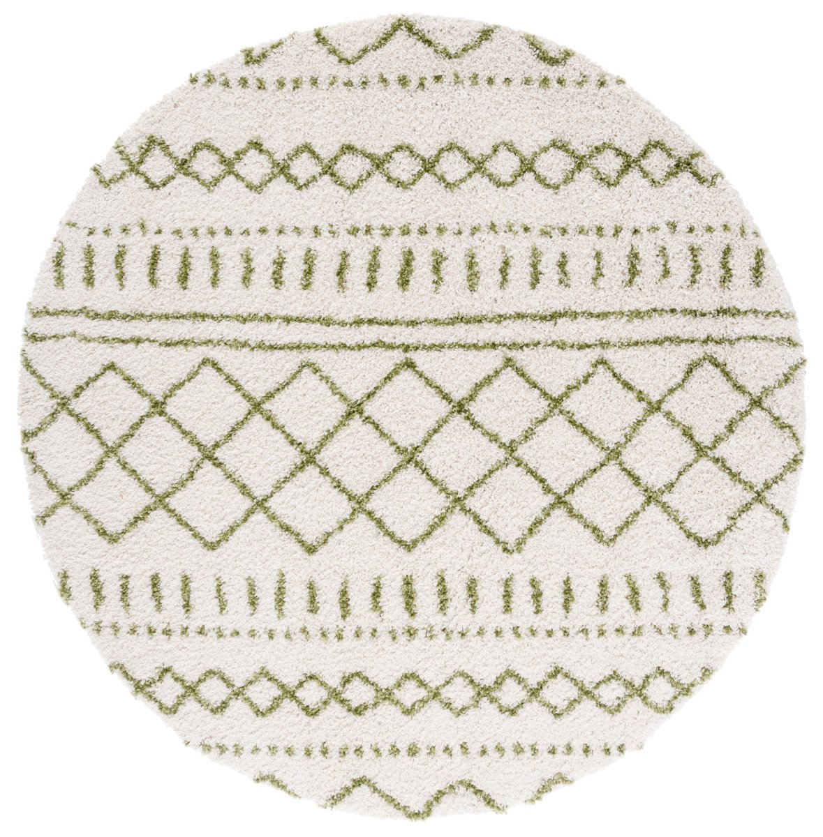 Safavieh Arizona Shag Asg741Y Ivory/Green Rugs.