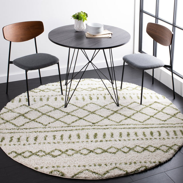 Safavieh Arizona Shag Asg741Y Ivory/Green Rugs.
