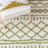 Safavieh Arizona Shag Asg741Y Ivory/Green Rugs.